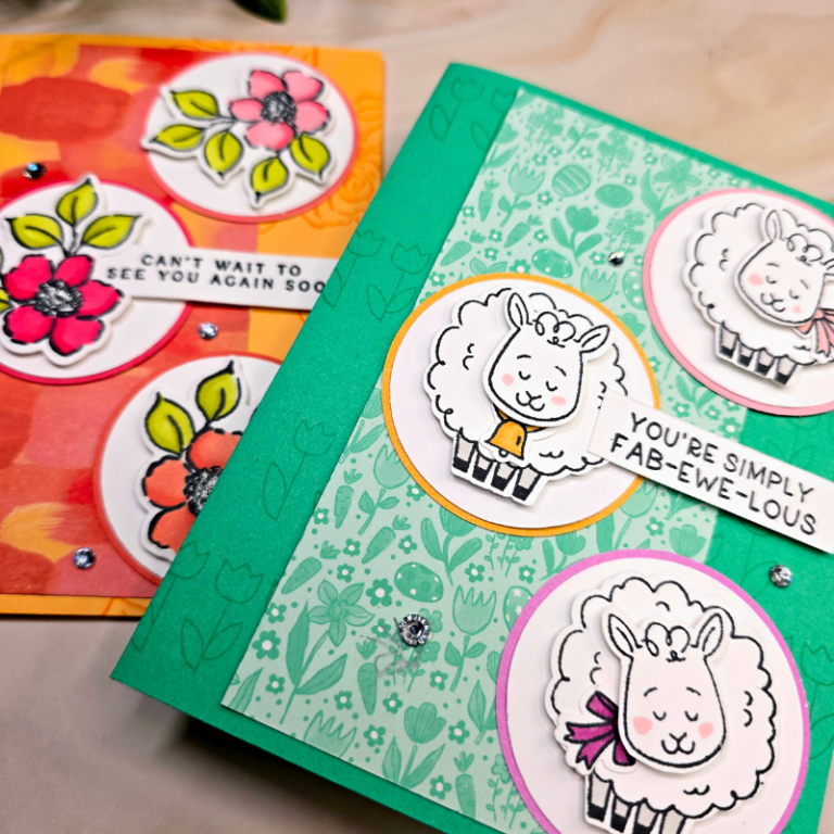 Current vs. Retired Stampin’ Up! Card Layout | Woolly Friends and Charming Day